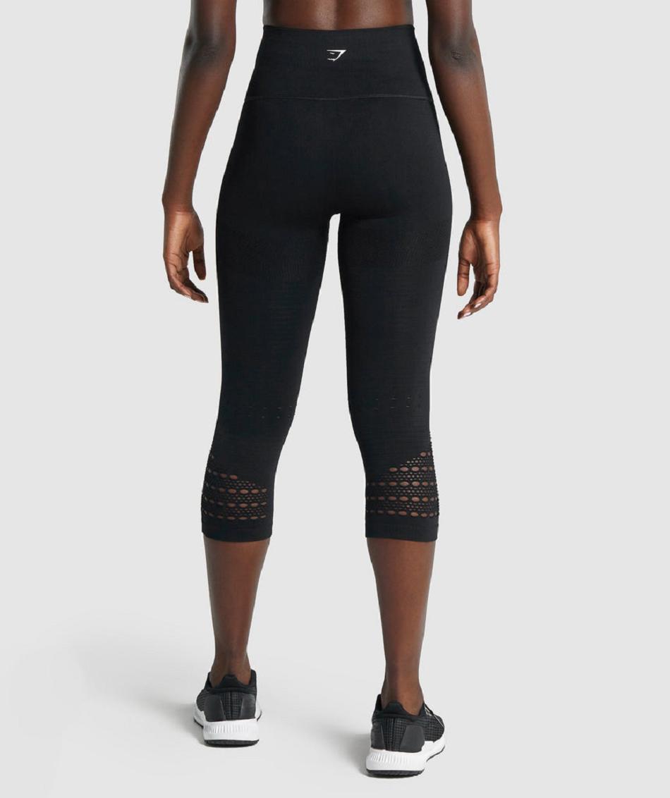 Leggins Gymshark Energy Seamless Cropped Mujer Negras | CO 2898EBC